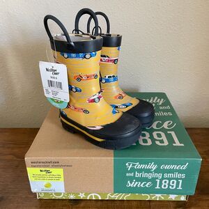 Size 5 / Toddler Baby Boy Race Car Rain Boots (New)